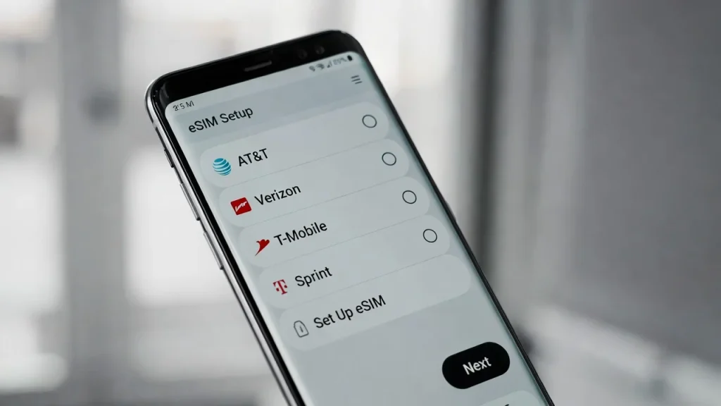 a modern unlocked smartphone displaying